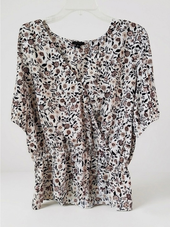 Ann Taylor Tops - ANN TAYLOR Floral Peplum Blouse Wrap Surplice Flutter Sleeve XL